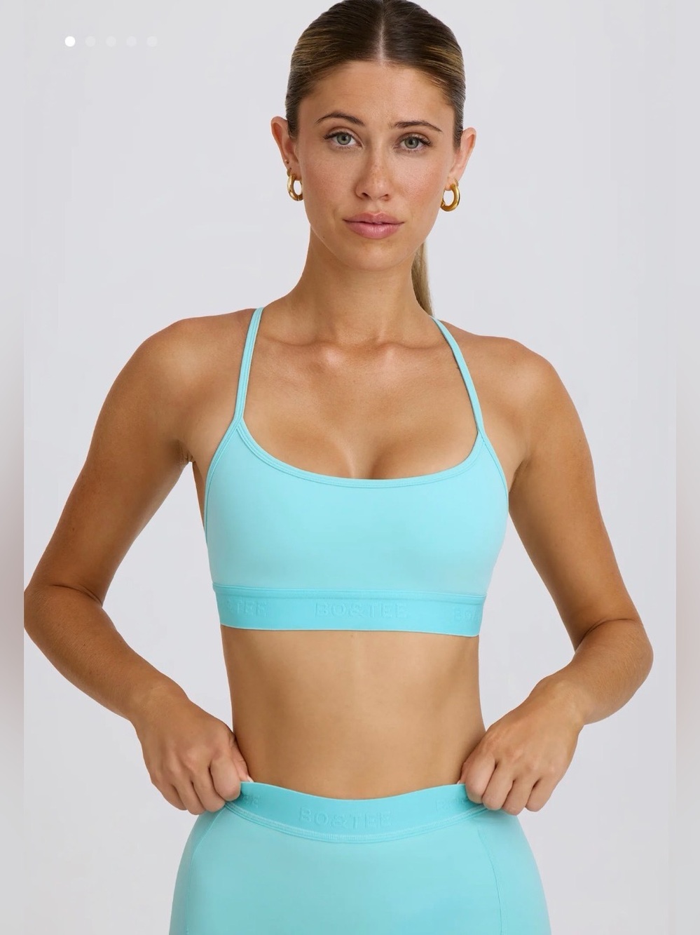 Soft Active Cross-Back Sports Bra in Aqua - XL